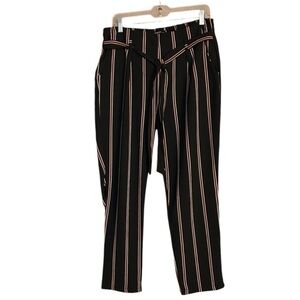 Reserved Straight Wide Leg Dress Pants Front Tie